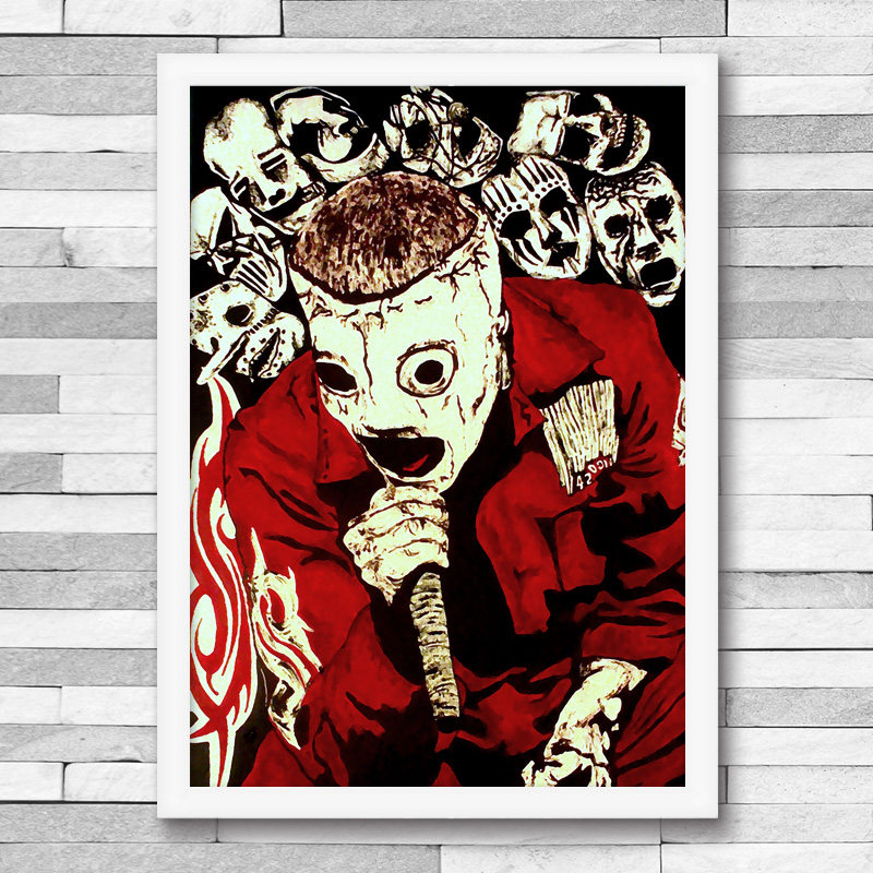 slipknot乐队海报 活结摇滚歌手实木相框装饰画 音乐琴行照片墙