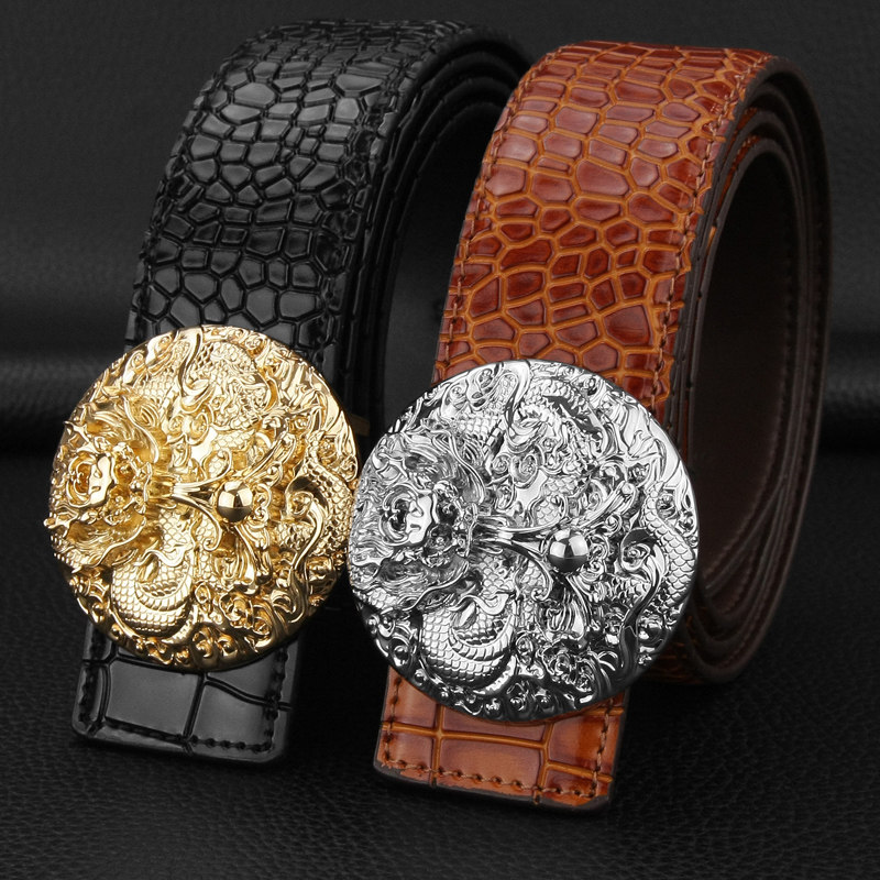 龙头皮带男霸霸气真皮韩版潮流青年个性腰带腰带