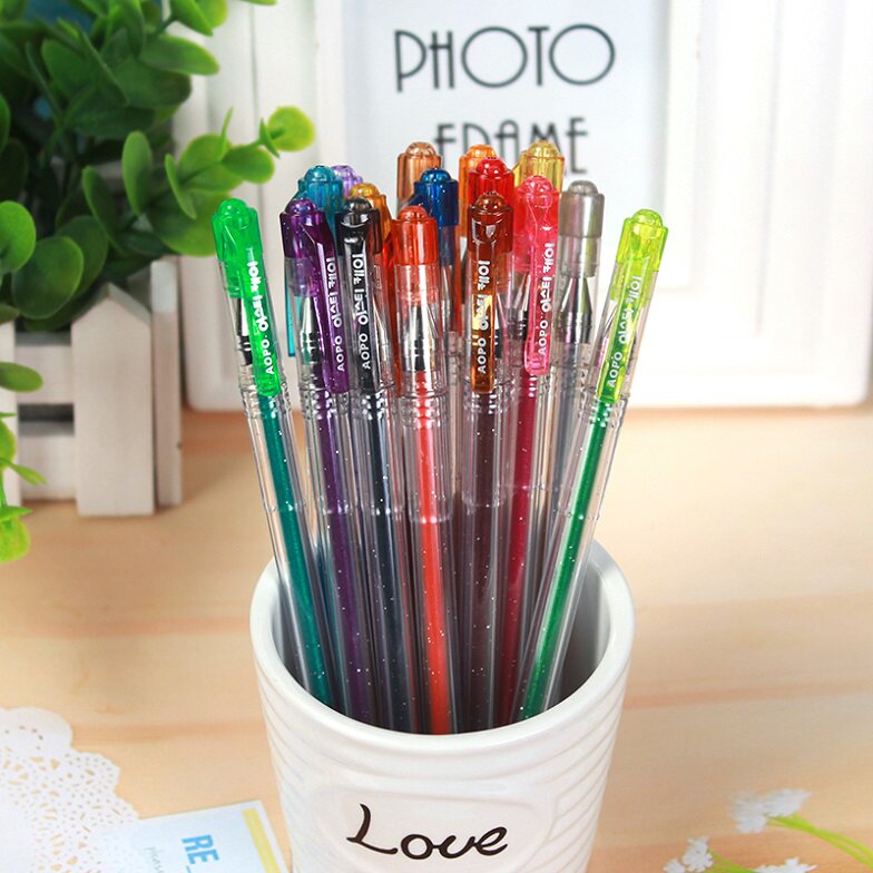 闪光光笔奥博gp-30可爱鲜艳16色0.7mm荧光笔16支荧光笔