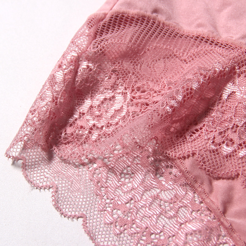 21年夏季新款秋梦儿收腹蕾丝拼接速干平角中腰平角裤