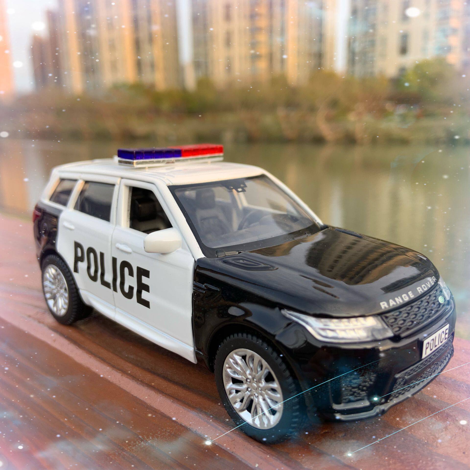 jkm1特警模型车模合金回力开门公安警车越野车模