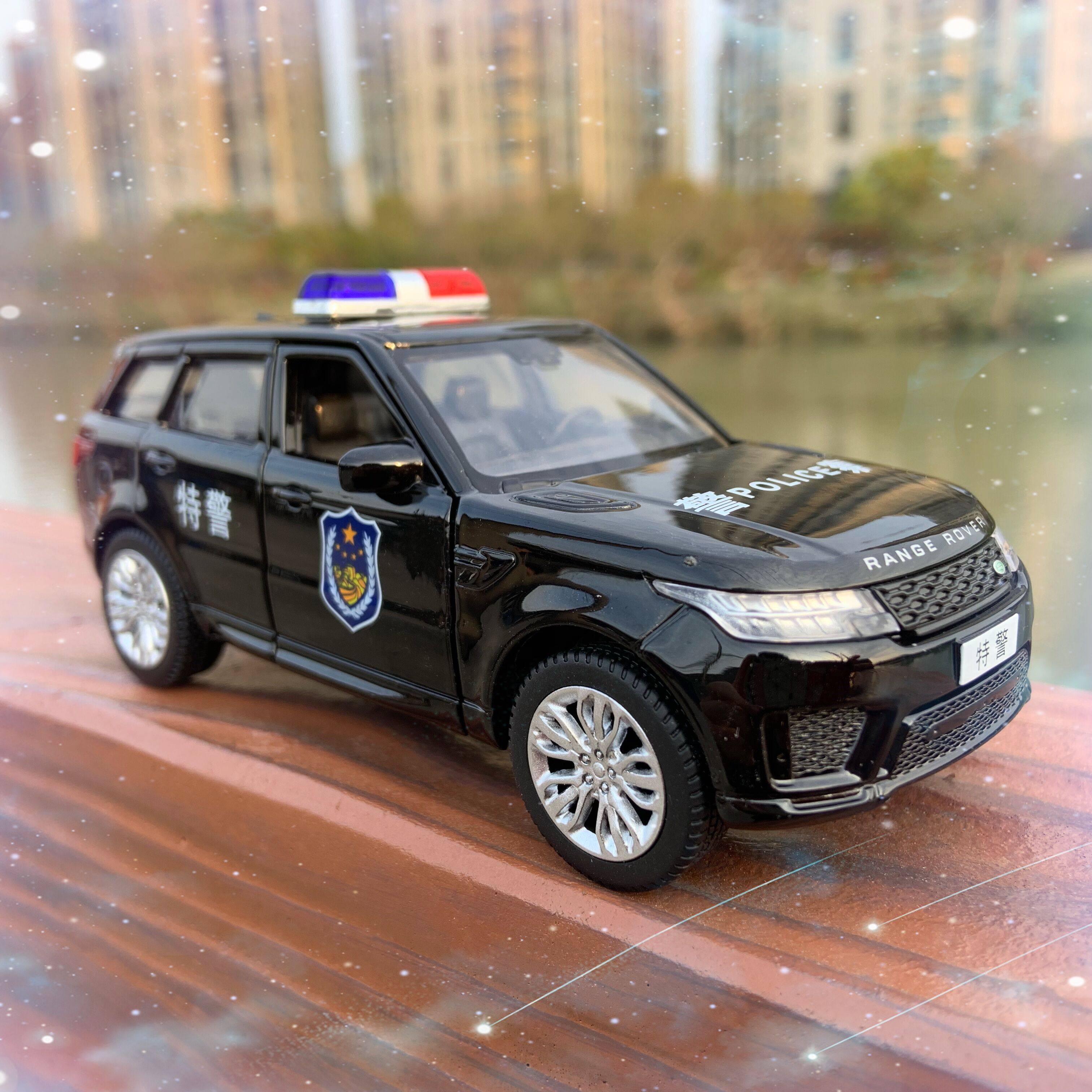 jkm1特警模型车模合金回力开门公安警车越野车模