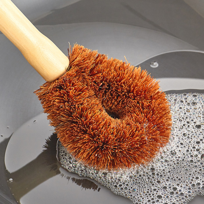 3个装椰棕洗锅刷不沾油锅刷 厨房洗碗刷子清洁刷长柄清洁洗刷锅碗