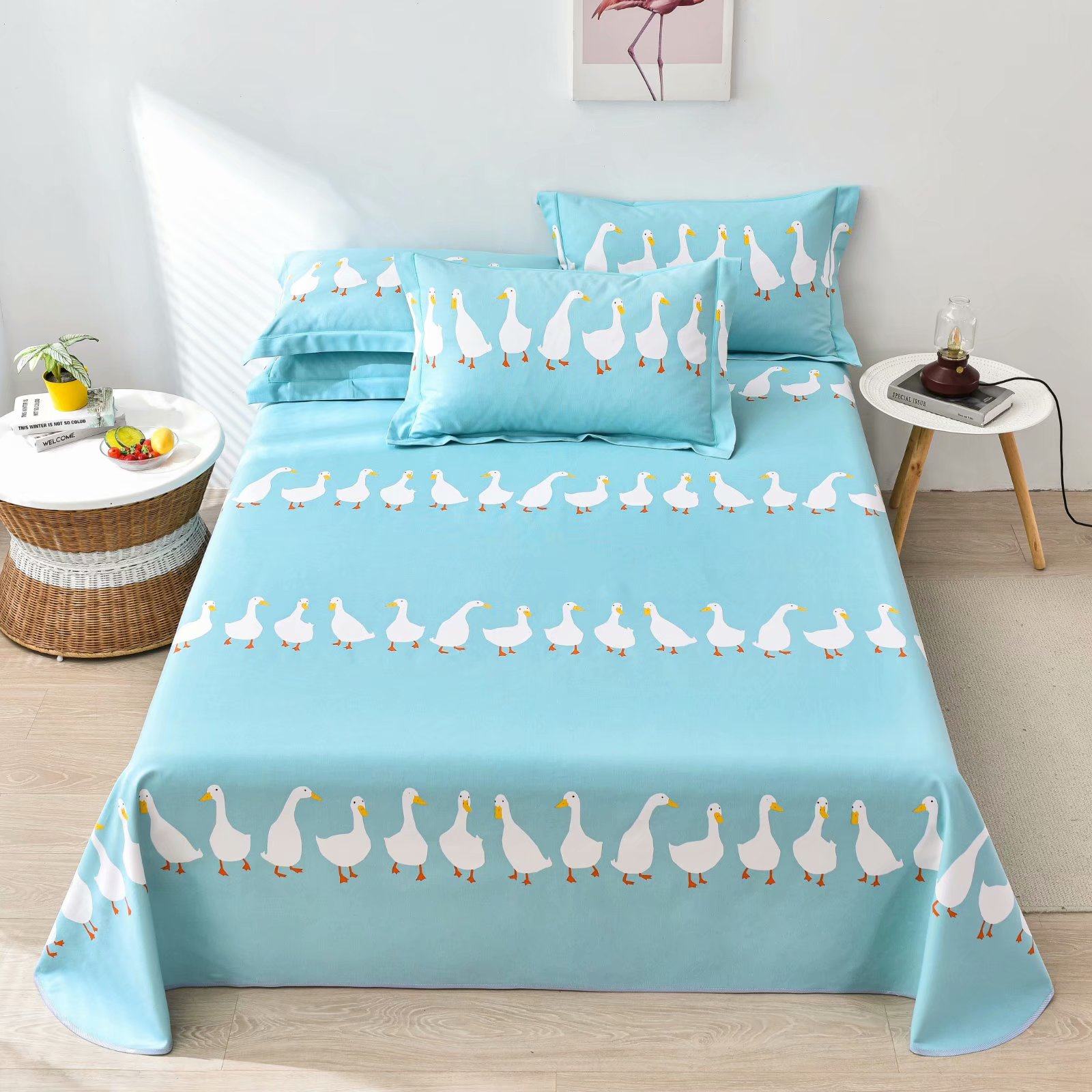 三保家纺帆布粗布亚麻棉麻四季季布双人床单件床单