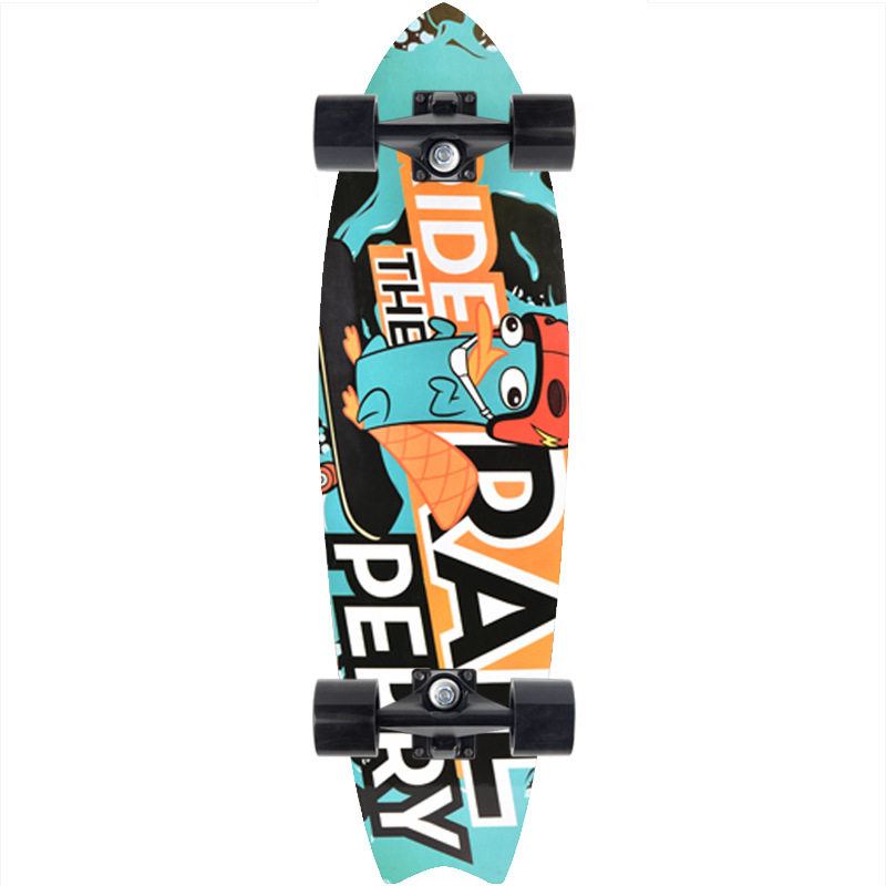 初学者大鱼板鱼尾板四轮滑板单翘板个性成人男女滑板