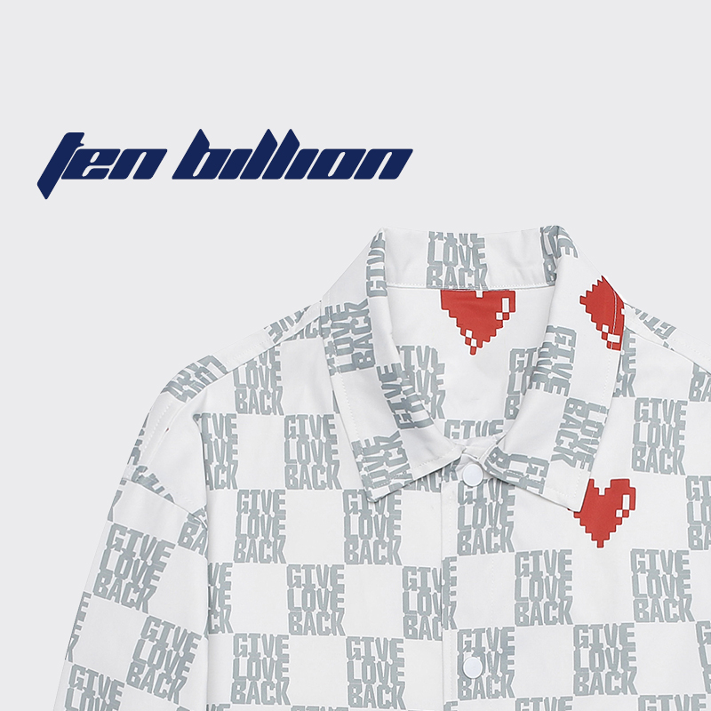 TEN BILLION設計師品牌 回报爱春季新款宽松单排扣中性格子Jacket