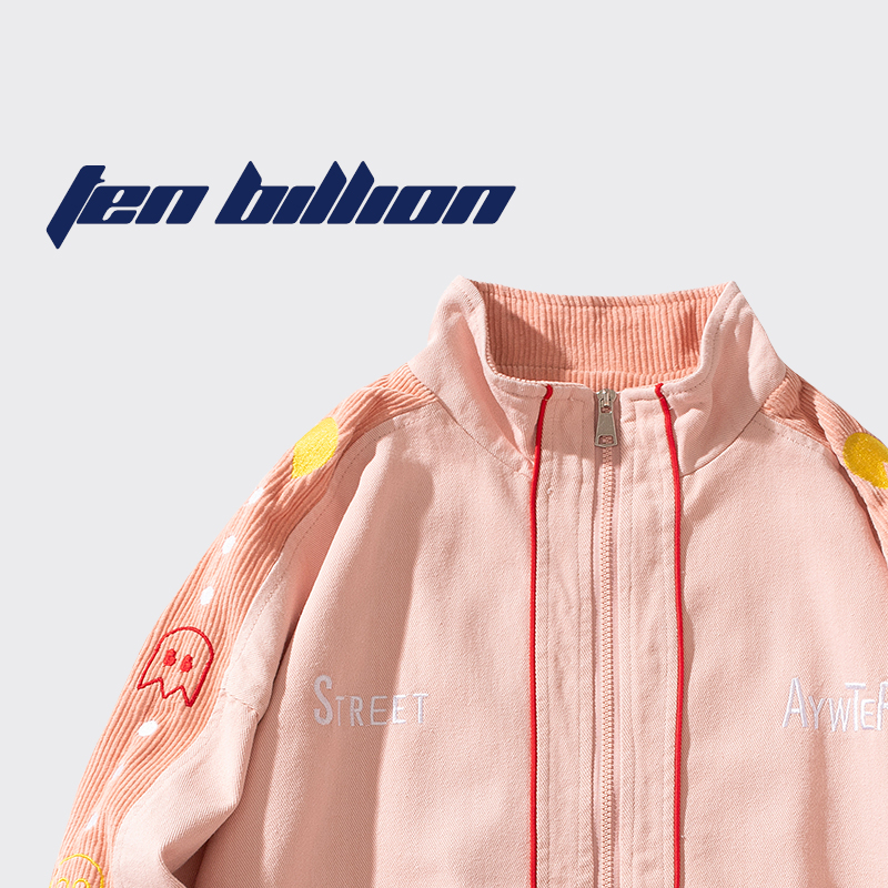 TEN BILLION設計師品牌 春季美式潮流立領夾克男女寬鬆燈芯絨