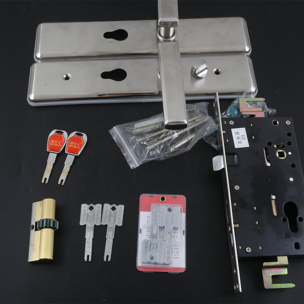 防盗防盗门保德安小帅门锁全套锁体级锁套装门拉手机械门锁