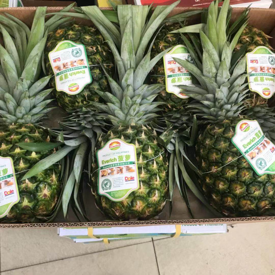 新鲜水果 都乐菠萝everich金菠萝无眼甜凤梨6-8个装连箱约25斤