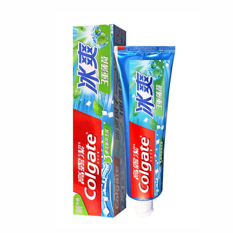 薄荷高露洁冰爽牙膏120g5支三重清新口气冰凉牙膏