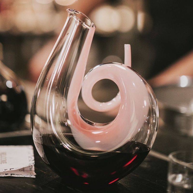 酒器奥地利riedel粉色螺旋手工吹制醒酒进口醒酒器