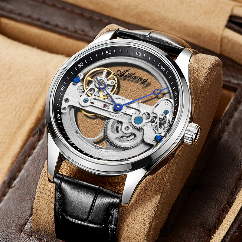 艾浪手表男士十大镂空陀飞轮超薄全自动机械表品牌正品新概念男表