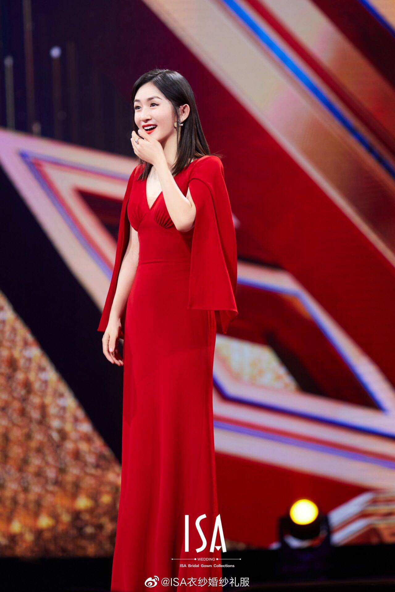 2020新款春季红色修身身长款显瘦女主持人晚礼服礼服