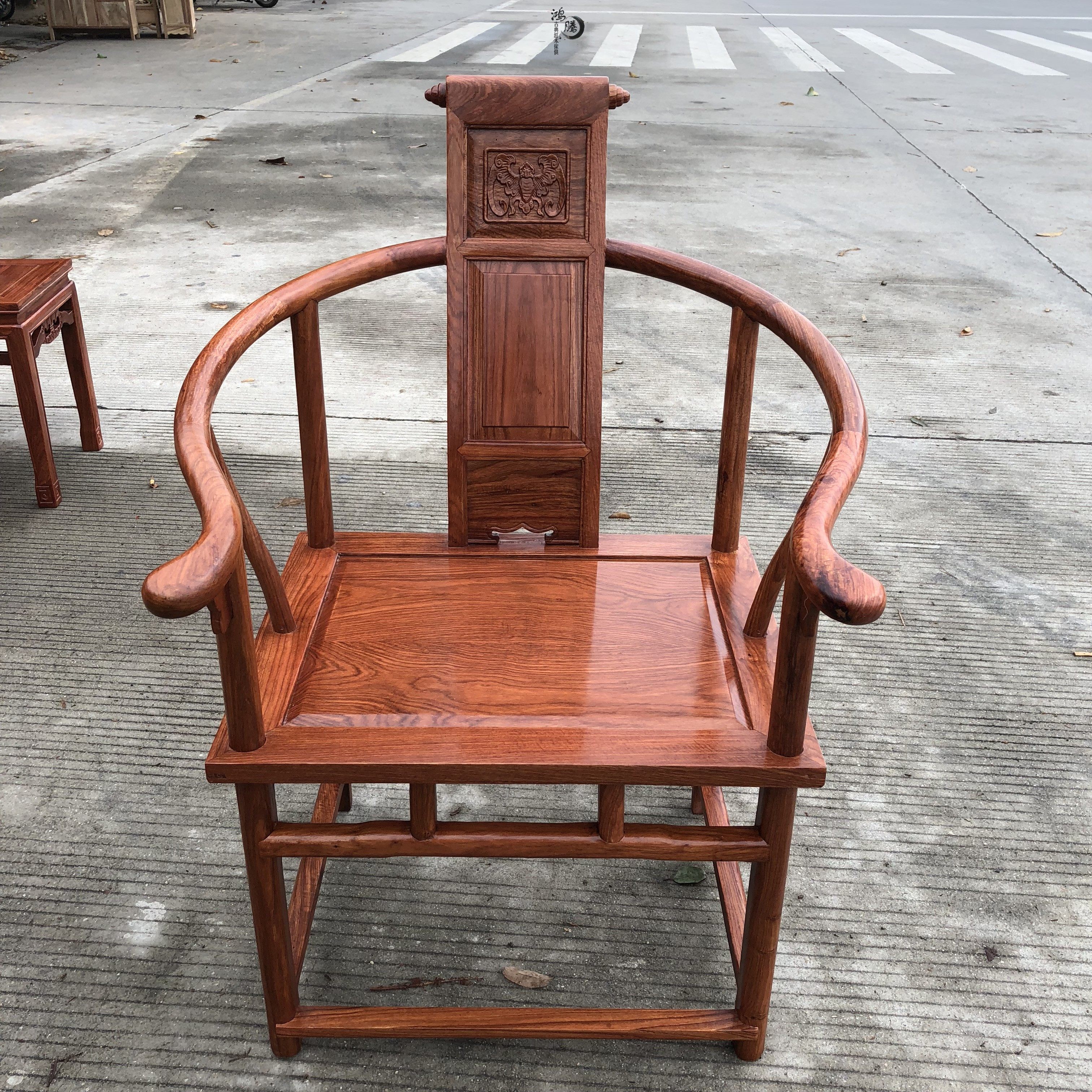 卷书圈椅红木非洲黄花梨太师椅实木休闲刺猬紫檀圈椅