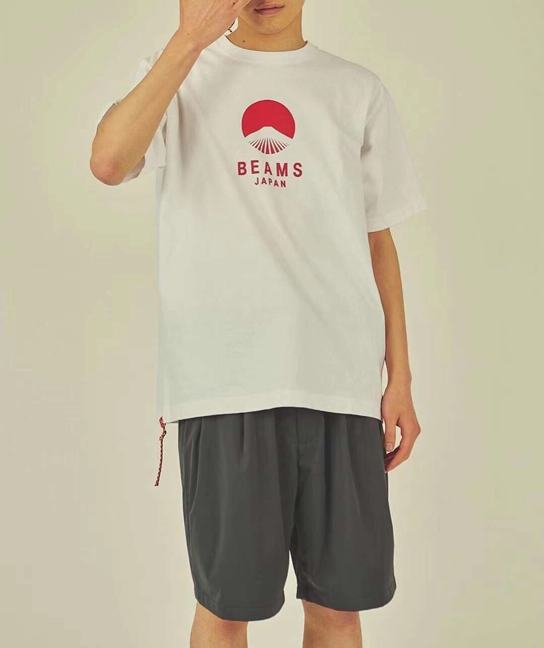 beamsjapan红绳限定富士山日式街头cityboy圆领t恤