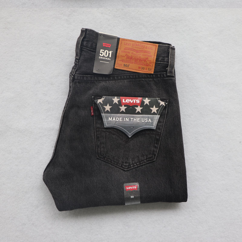 Levis李维斯美产美国制男501中腰直筒灰色水洗牛仔裤潮00501-2695