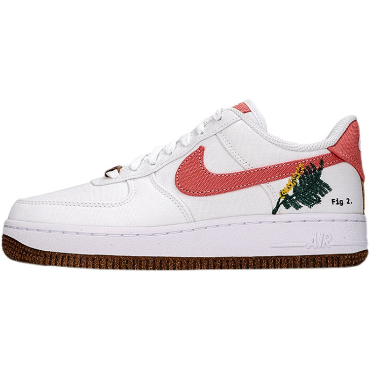 耐克nikeairforce1lowcate植物刺绣白粉女子休闲板鞋cz0269101板鞋