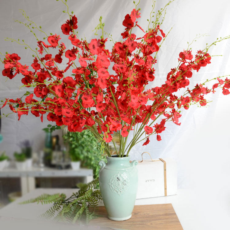 仿真高仿真跳舞花假绢花兰花文心客厅装饰落地仿真花