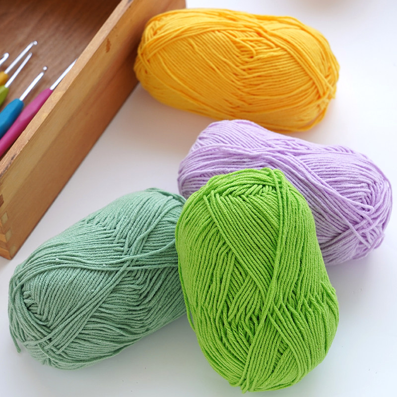 4股diy宝宝包宝宝材料玩偶精梳钩针毯子编织毛线