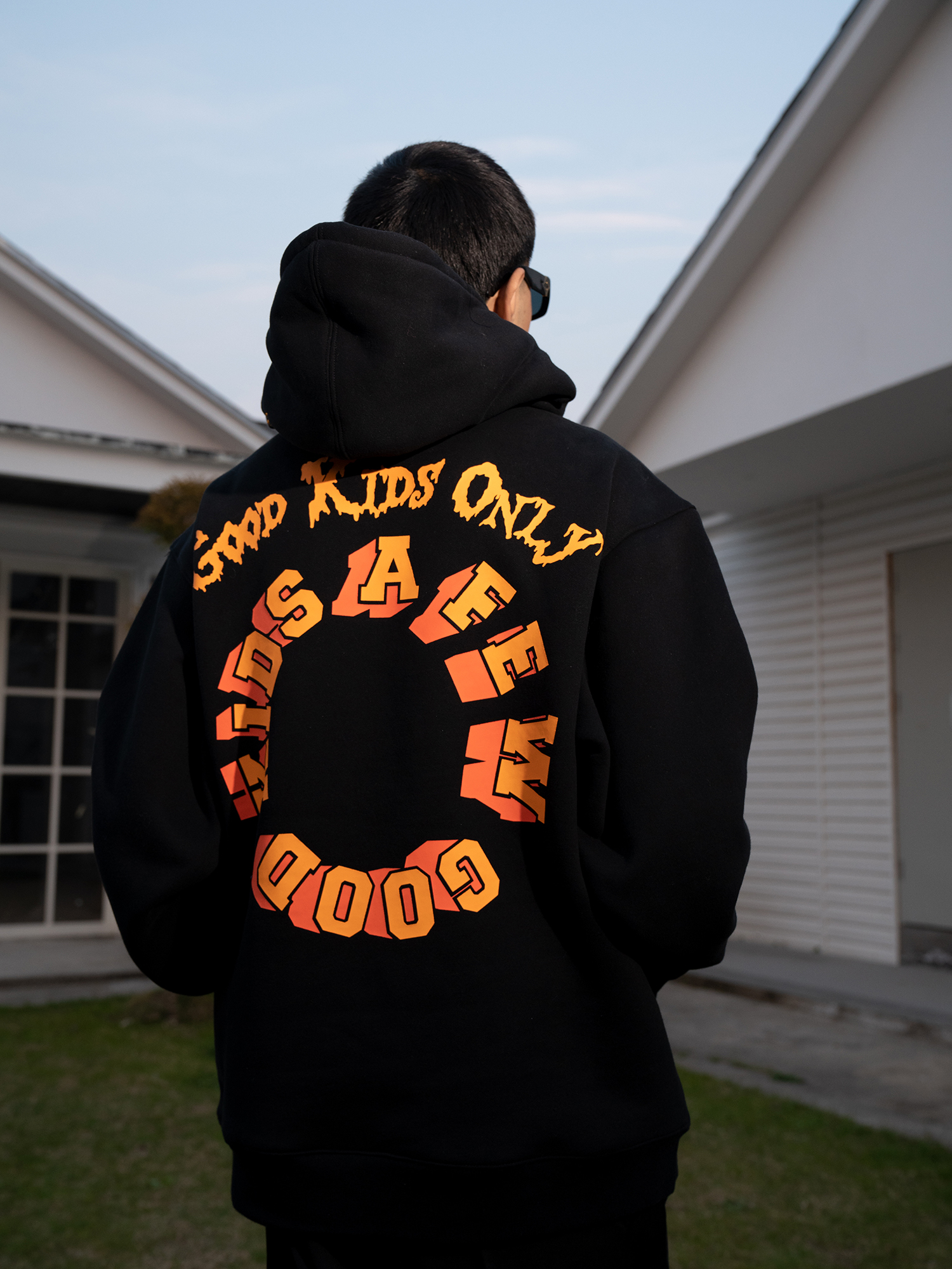 FFF官方AFGK万圣节限定款黑色印花卫衣男潮休闲加绒套头情侣帽衫