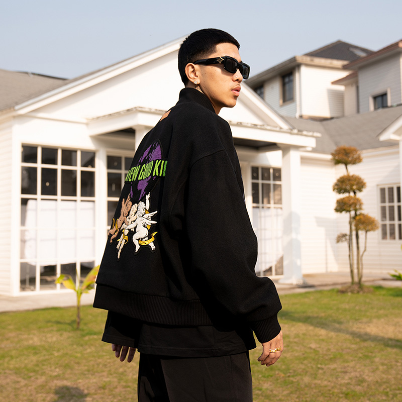 FFF官方马思唯联名AFGK春季宽松外套男潮牌白敬亭同款夹克棒球服