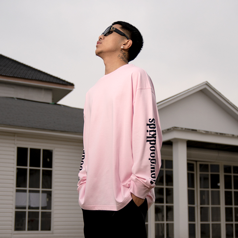 FFF联名AFGK马思唯2022新款白色长袖T恤LOGO印花国潮情侣款打底衫