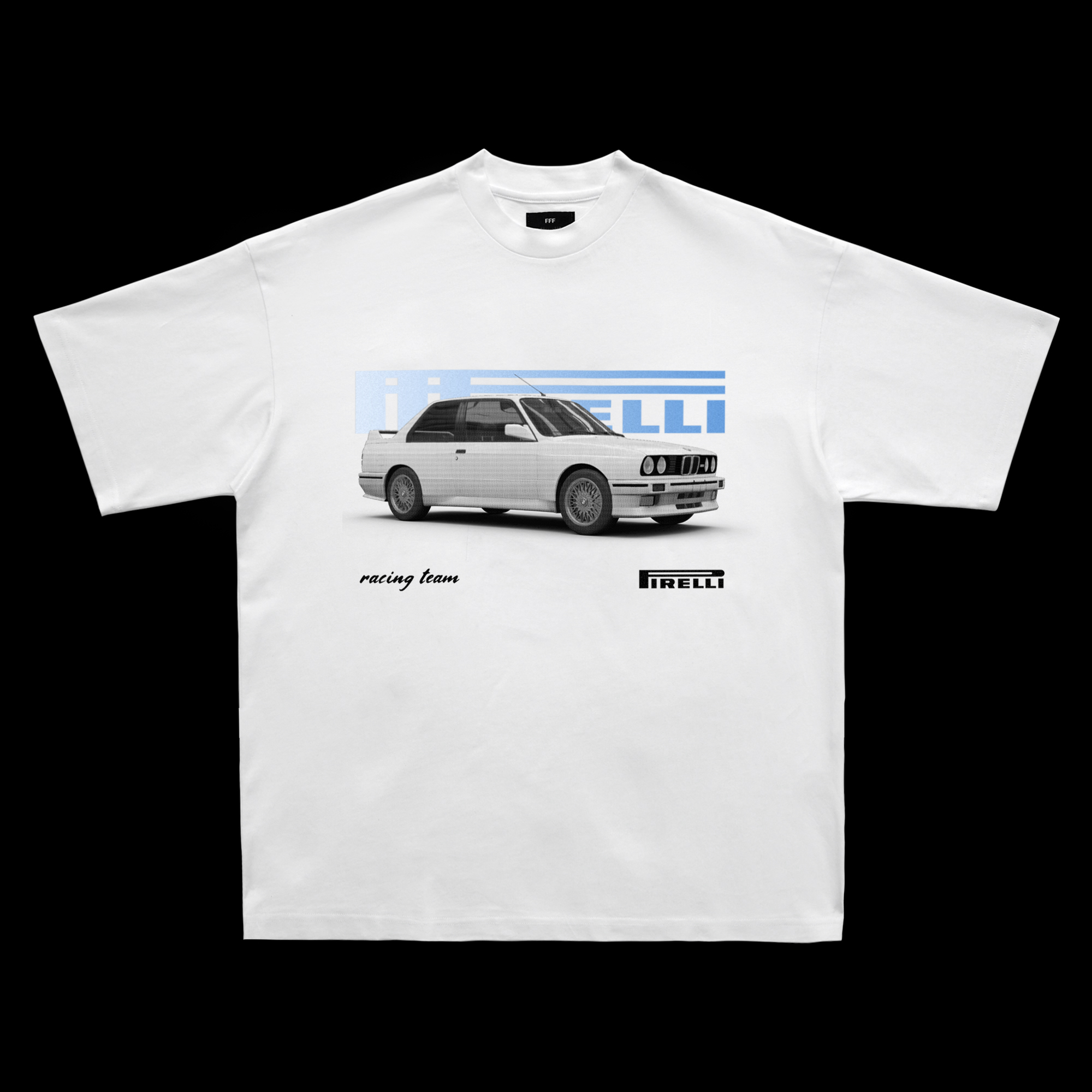 FFF 2022SS Racing Team M3印花短袖白色T恤男美式街头上衣国潮