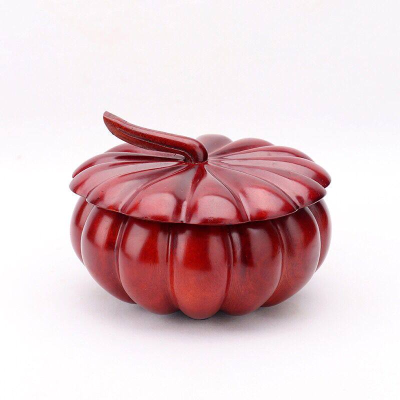 南瓜越南红木果盘楠木木雕木雕工工艺品木质喜糖木雕