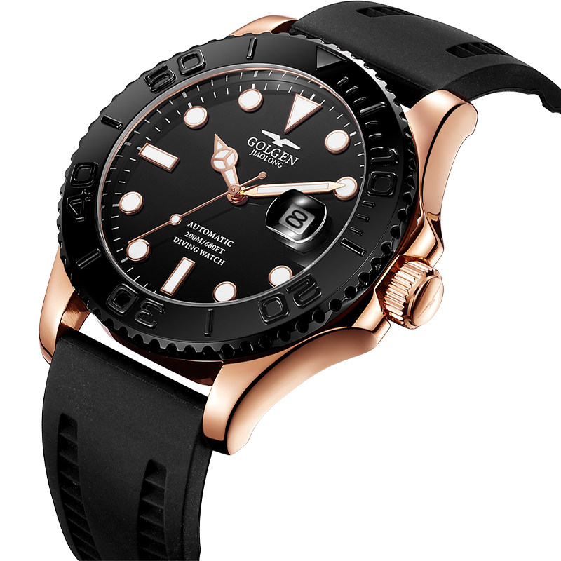 古尊手表男蛟龙潜水机械男表200米防水计时日历水鬼男士腕表16010