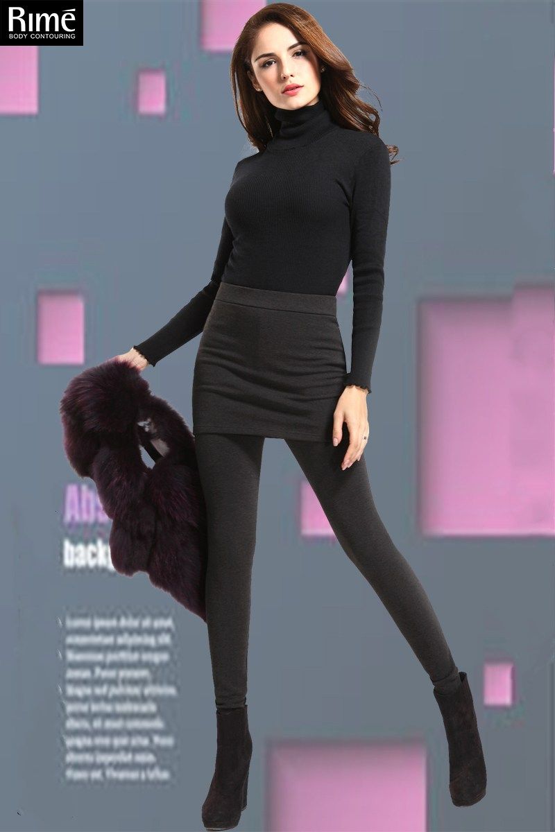 rime韵魅专柜正品两件打底裤裙加绒加厚高腰打底裤