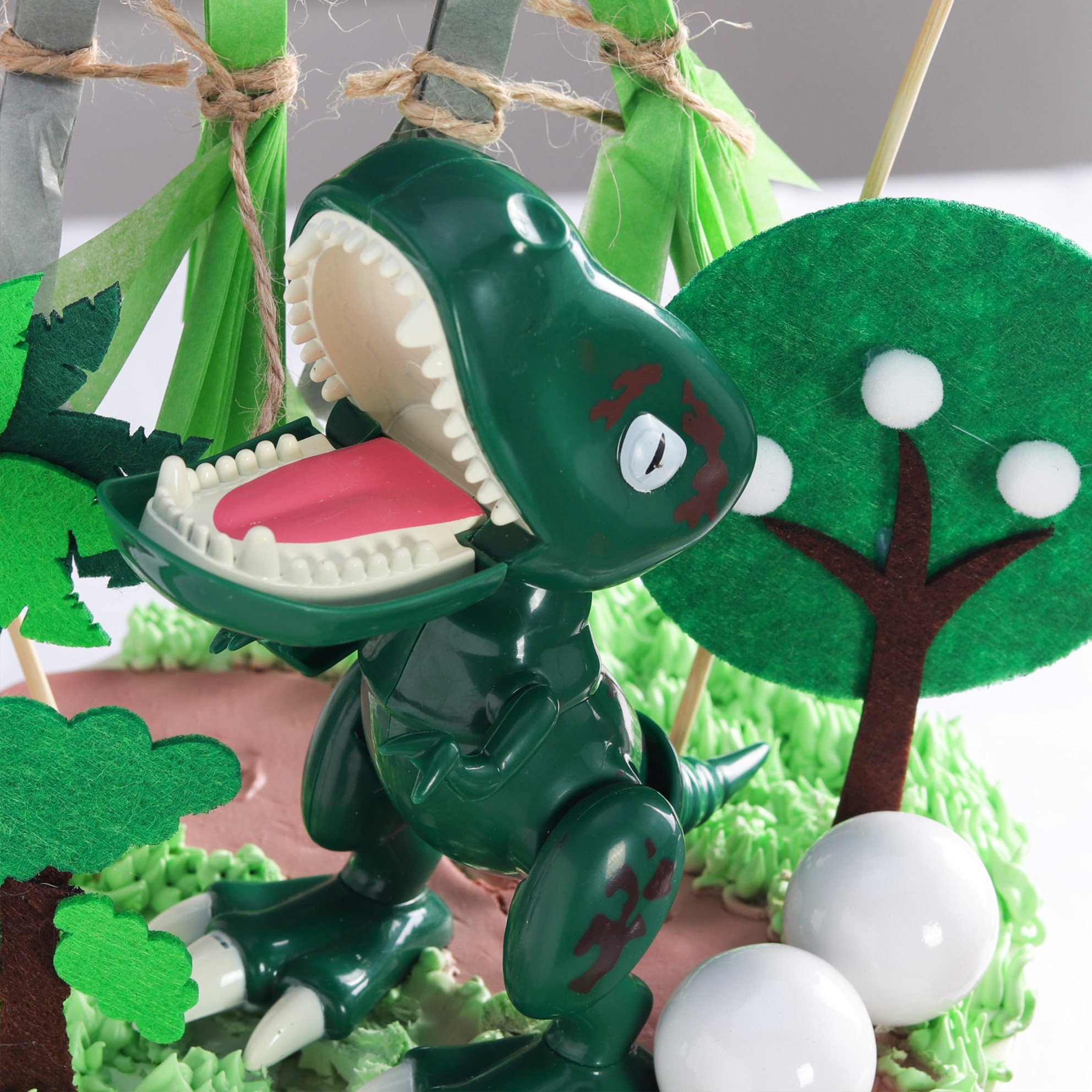 摆件插件恐龙恐龙蛋蛋糕装饰儿童生日蛋糕霸王龙可转节日装扮用品