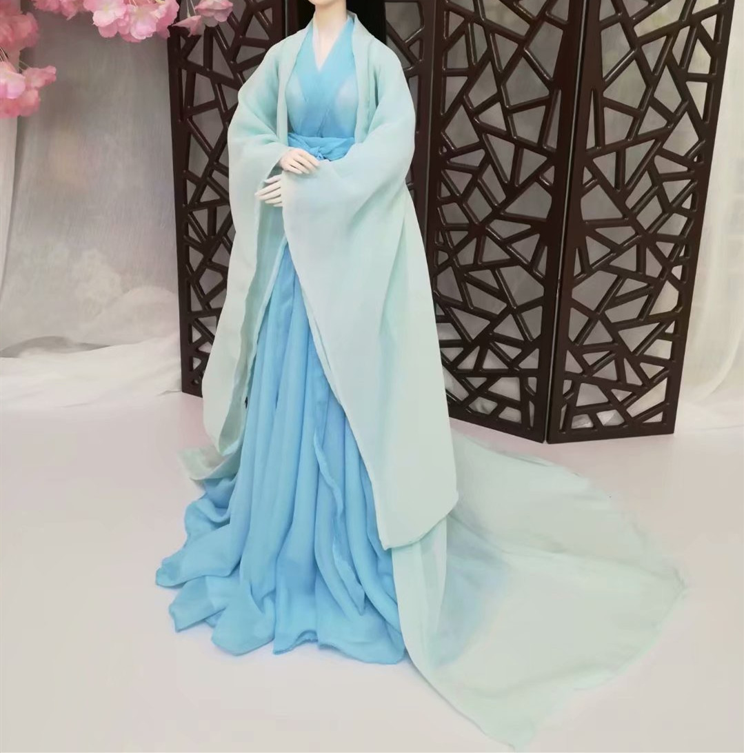 手工新款自制古装娃娃衣服汉服古代宫廷三分娃娃