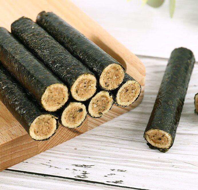 即食夹心肉松蛋黄黄海苔卷250g500g酥脆网红小吃海苔系列