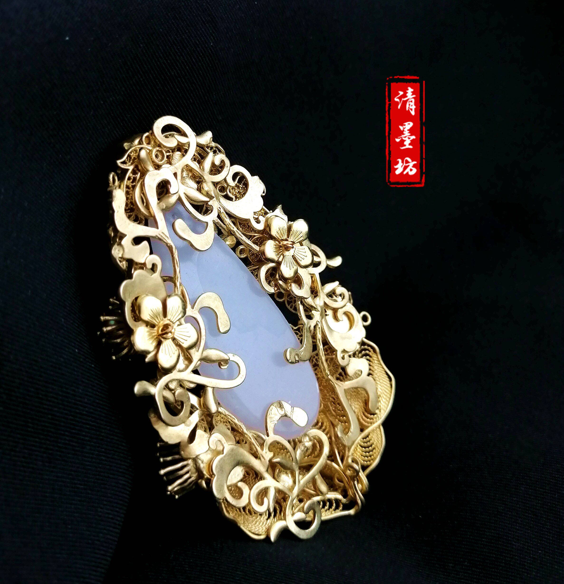 发冠狄髻明制仿白玉满池娇观音分心