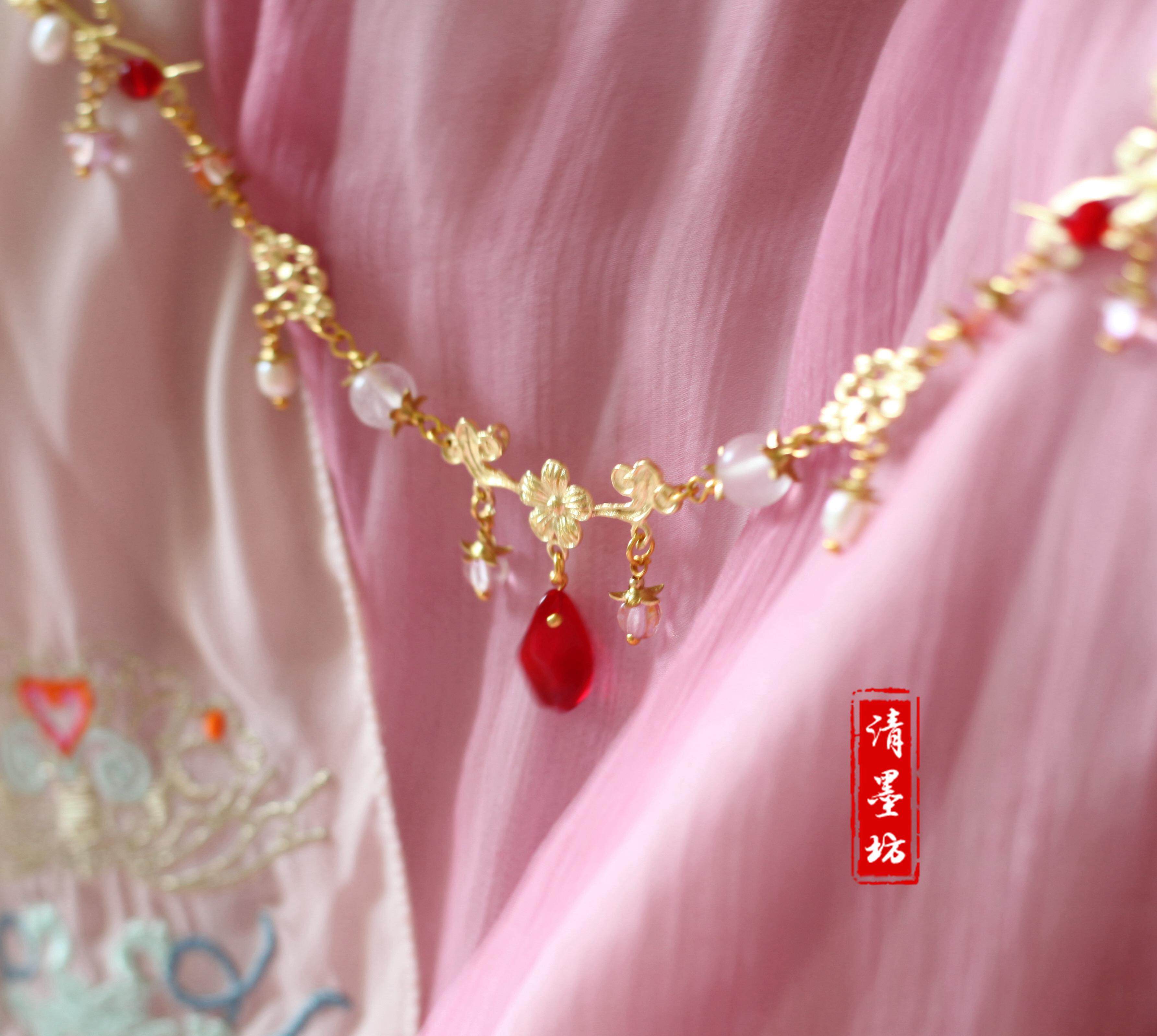 额饰汉服黄铜抹额配饰纯铜水沫眉心发饰