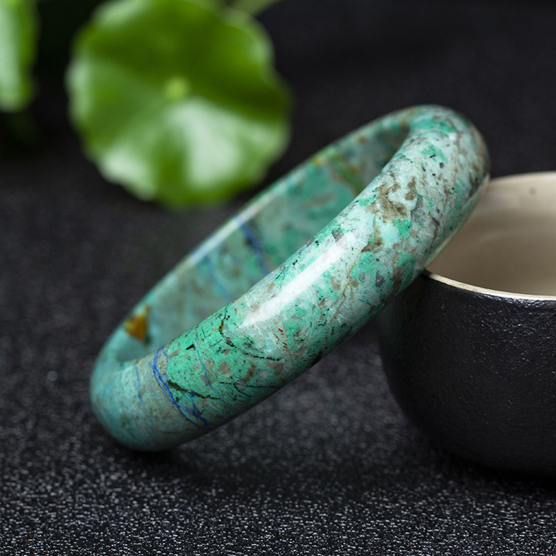 康盛紫云云母珠宝天然原矿凤凰松石手镯diy手饰