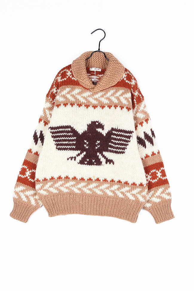 孤品古着vintage纯羊毛北欧冰岛加拿大麋鹿保暖厚实雪柄毛衣外套