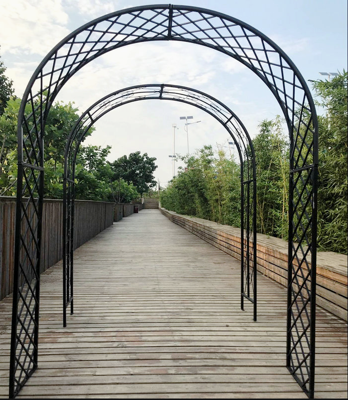 拱门铁艺欧式架子户外门庭花架花园爬藤藤架拱门