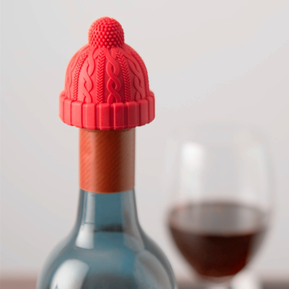 瓶塞硅胶小红帽红酒香槟密封创意礼品品酒塞食创意礼品