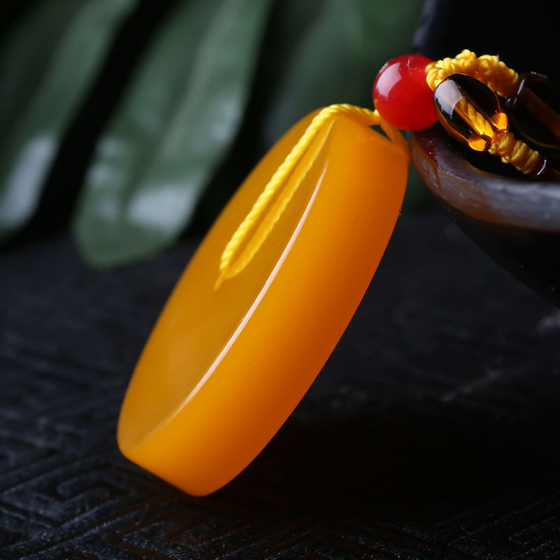 黄龙玉翡玉石云南挂件原石黄原石鸡油吊坠平安扣颈饰