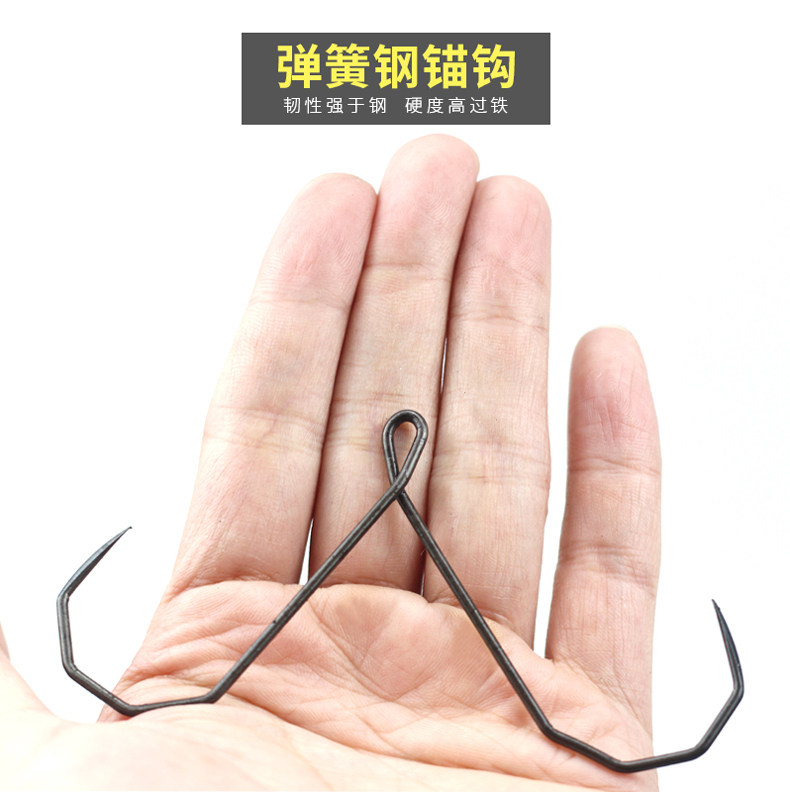 鱼钩锚钩18mm20mm钢丝蝴蝶二本钩双鱼钩