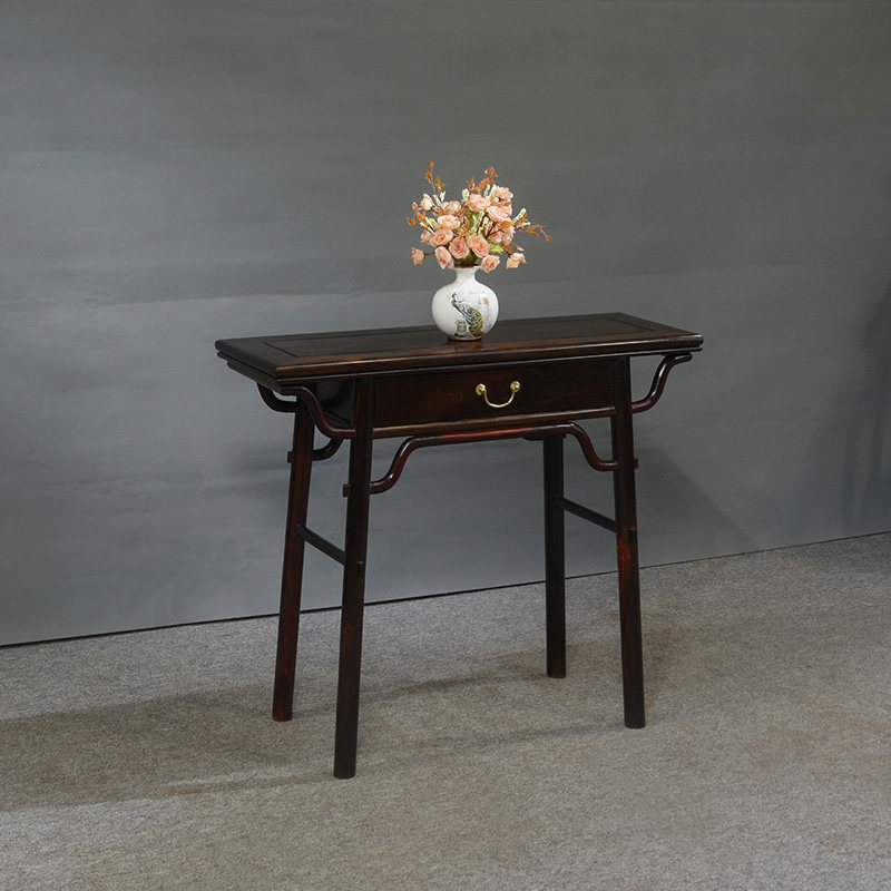 老红玄关明式黄檀交趾小案台花架酸枝红木大红玄关台