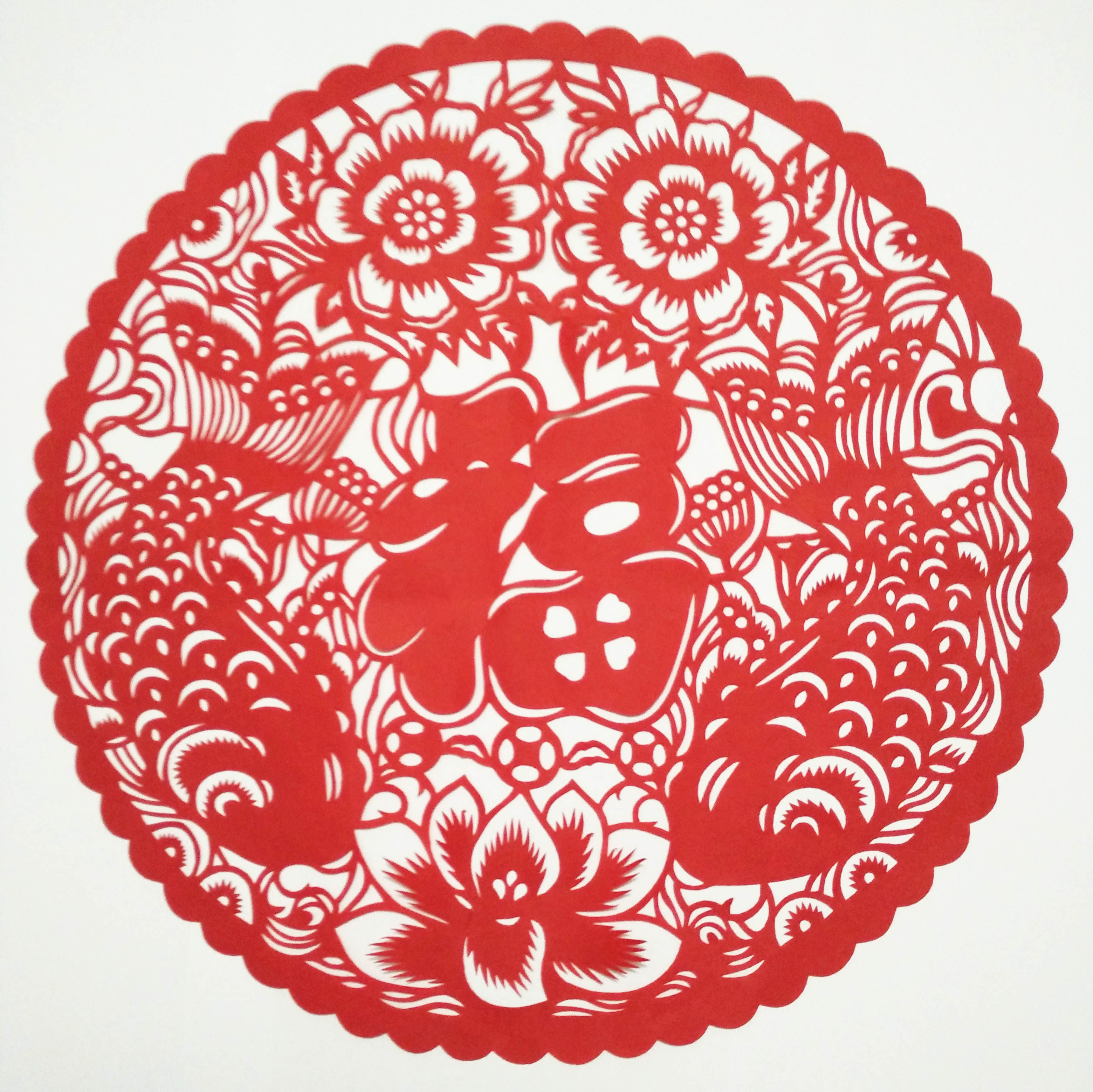 富贵有余剪纸春节过年窗花玻璃贴纯手工双面喜字