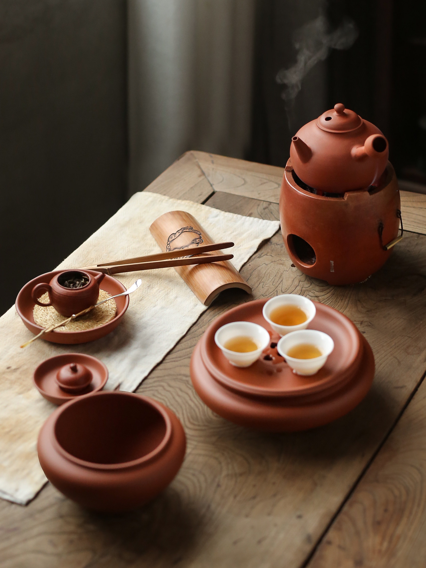 闽西副榜童文宋圆炉手工炭炉红泥工夫工夫茶茶炉功夫茶具
