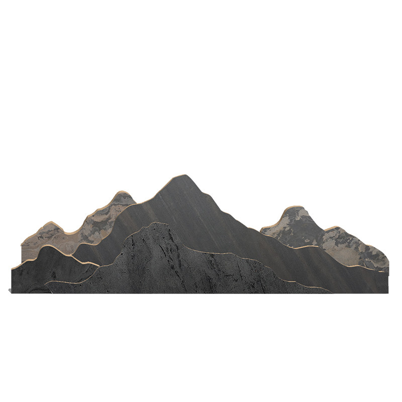 宝纳陈设售楼酒店造景景观山形中式天然新中式天然大理石