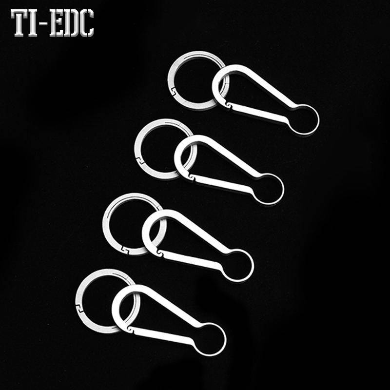 钛合金按压弹簧钥匙扣登山汽车挂件创意腰挂男女钥匙扣