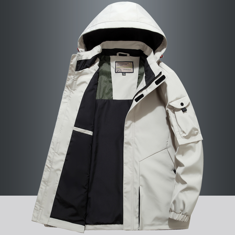 春季户外冲锋衣男春秋款2022新款运动上衣工装夹克男加绒登山服潮