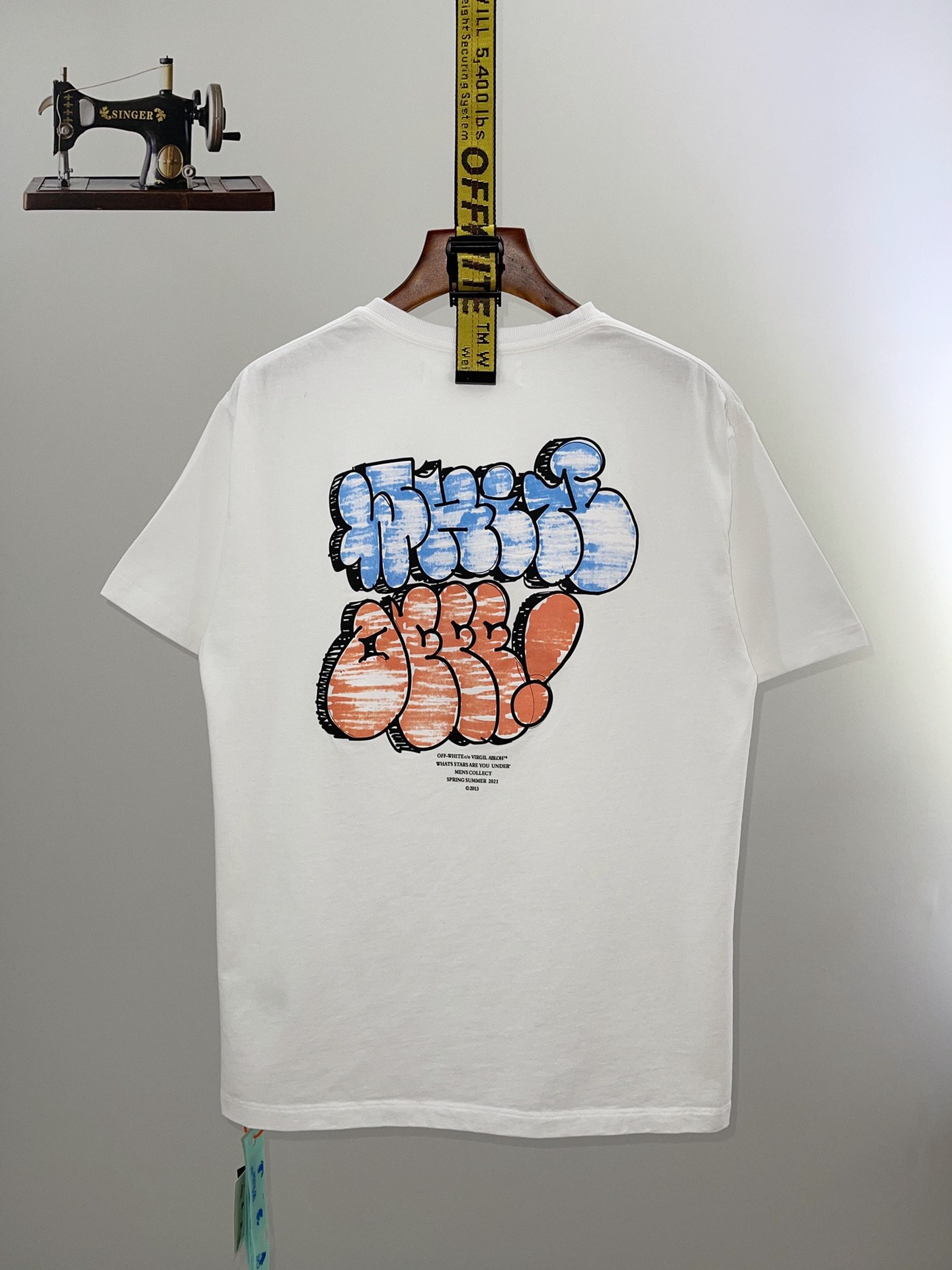 涂鸦宽松半袖潮牌white女同男女ow短袖offt恤