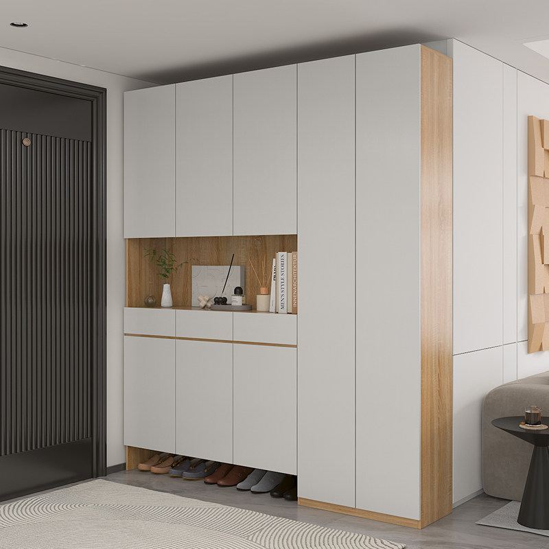 一体入户鞋柜家用门口玄关实木进门靠墙大容量鞋柜