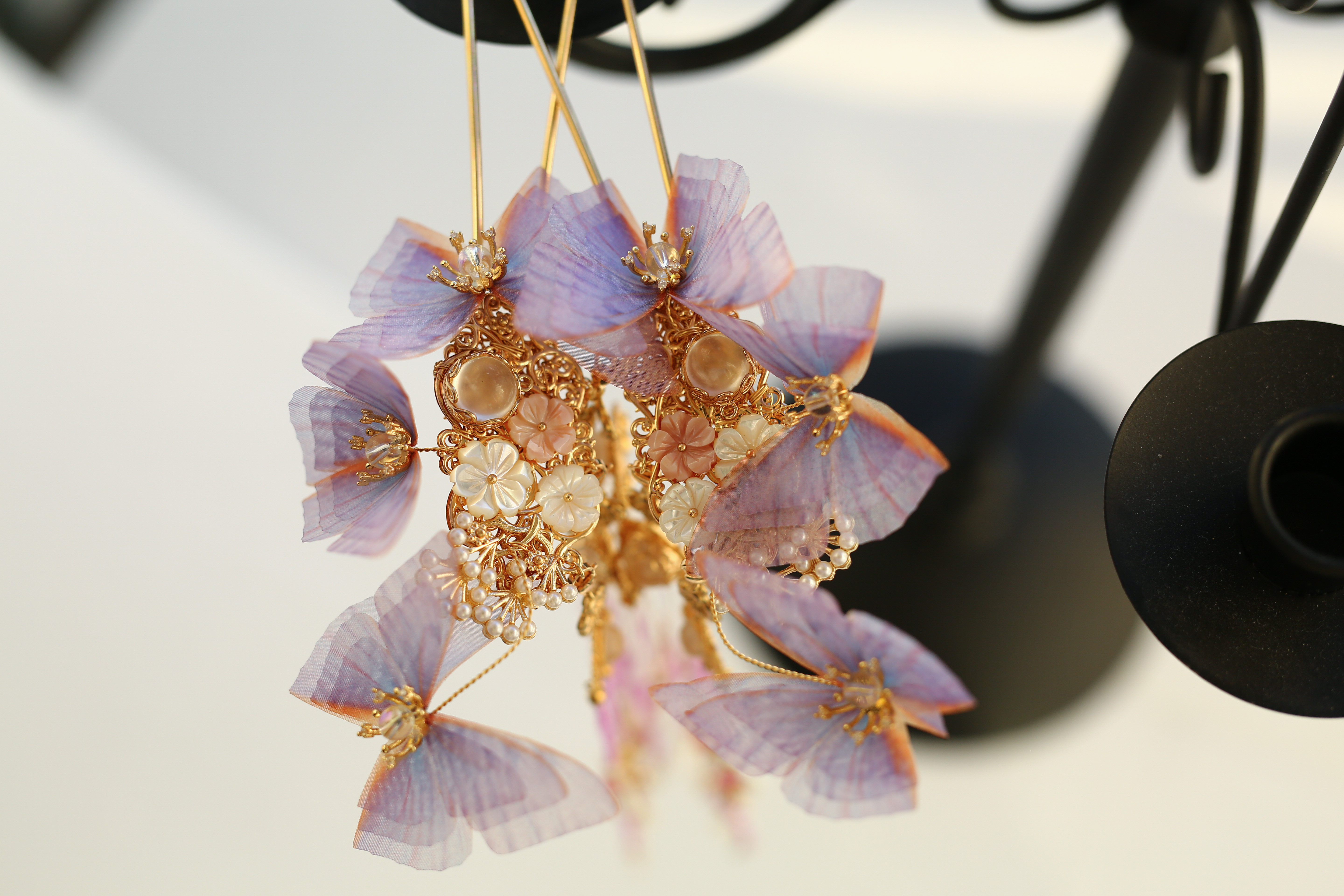 轩尘阁原创设计手工汉服配饰古风发饰蝴蝶流苏发饰